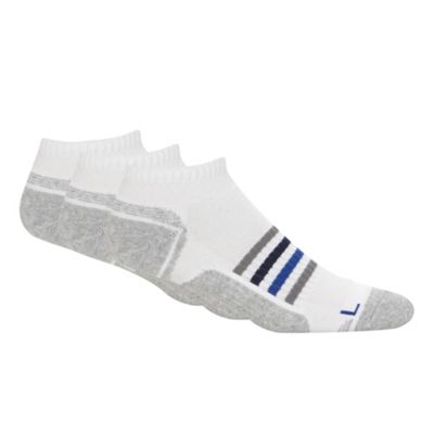 Debenhams Basics Pack of three white technical trainer socks